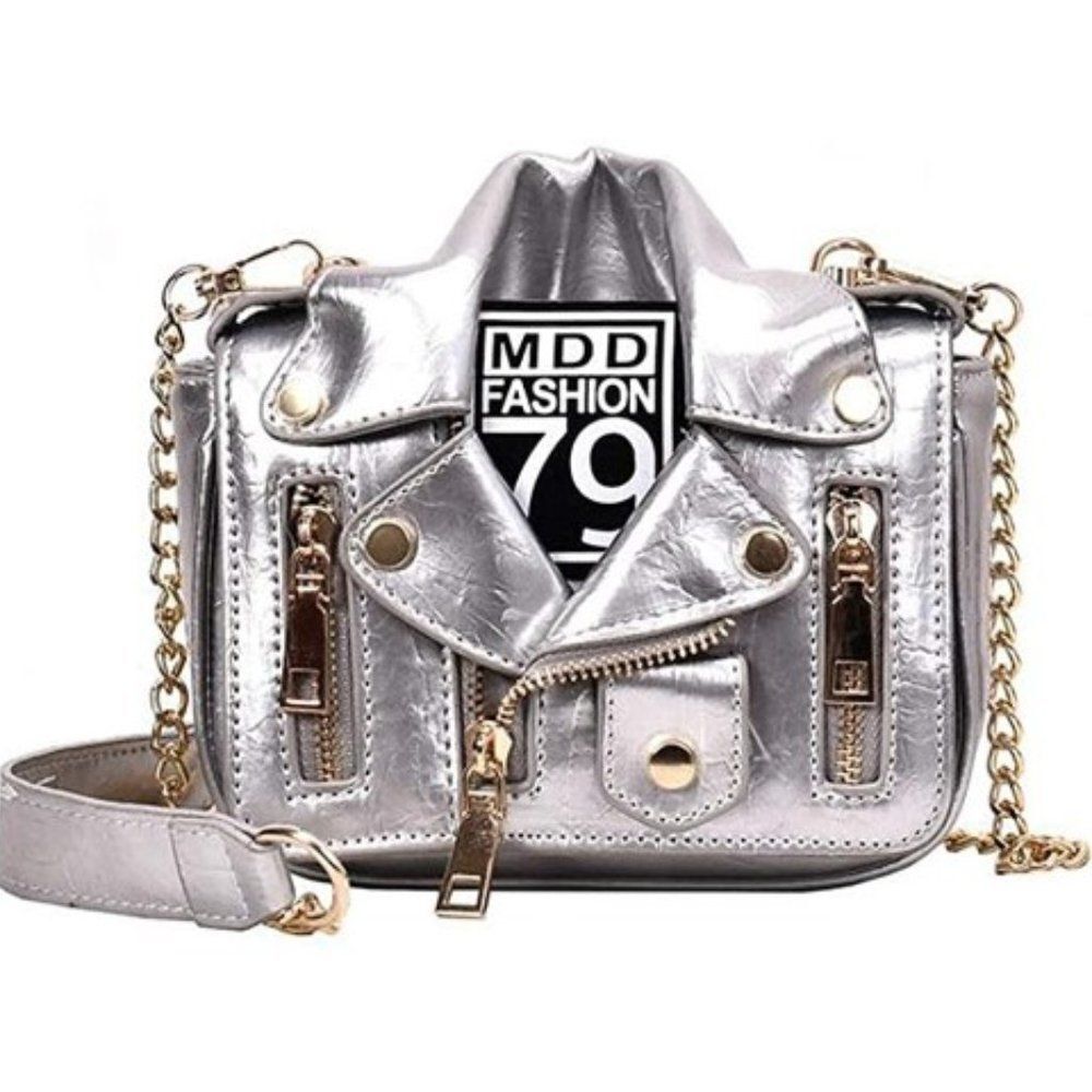 OIE Fashion Jacket Style Bag- Silver